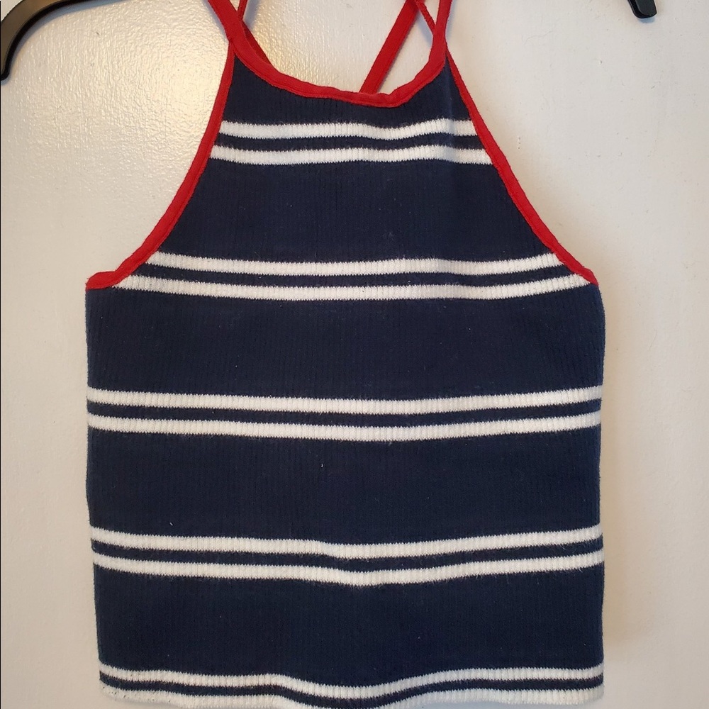 Halter-Sweater Crop Top